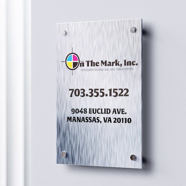 on the mark aluminum wall sign printing manassas va