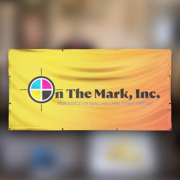 on the mark vinyl banner